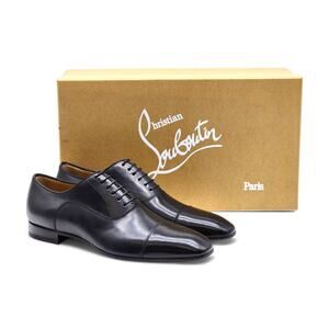 Christian Louboutin Greggo Leather Oxford Shoes Black EU 39.5 US 6.5 - $995 NWB